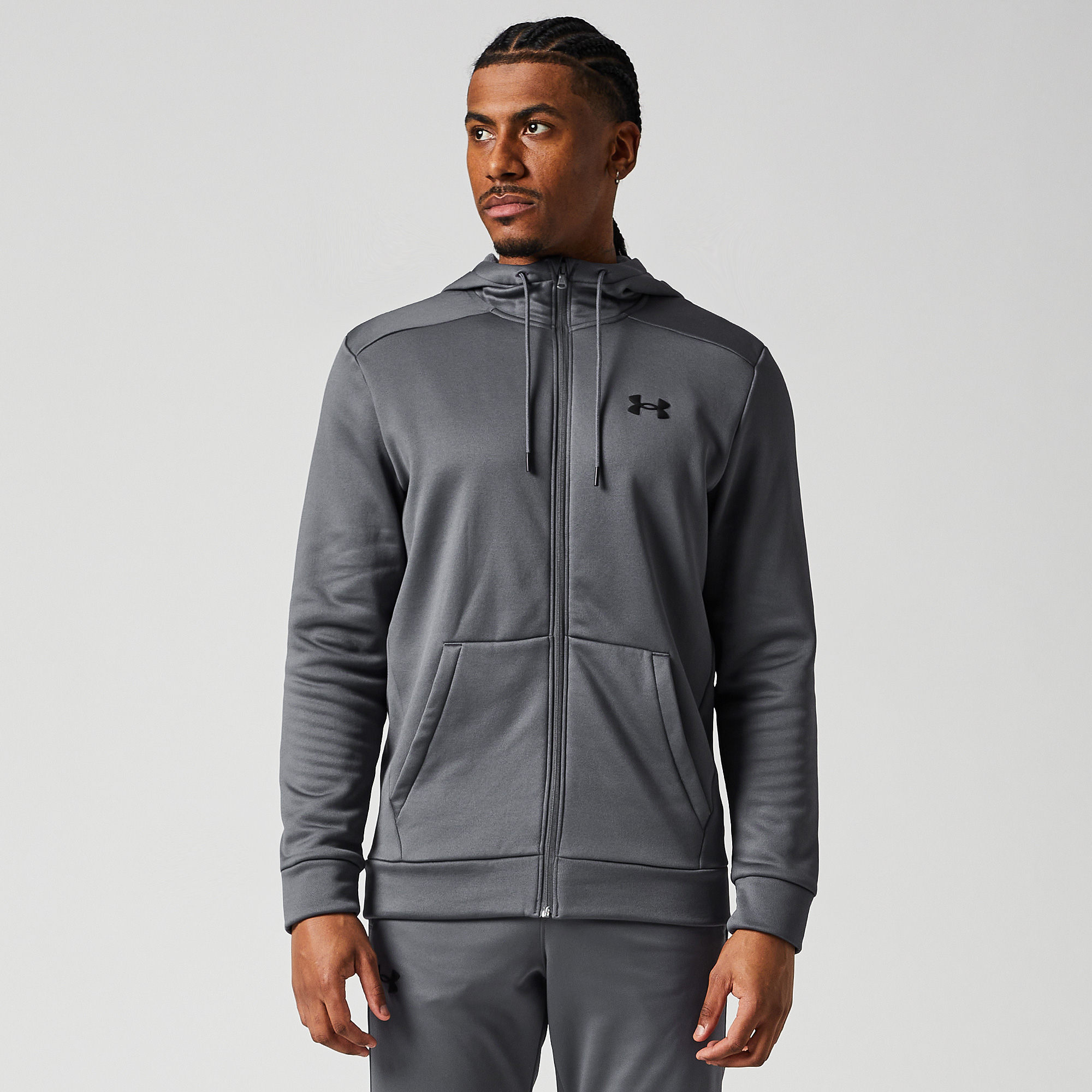 Under Armour Fleece Full Zip Hoodie Castlerock Black Grey