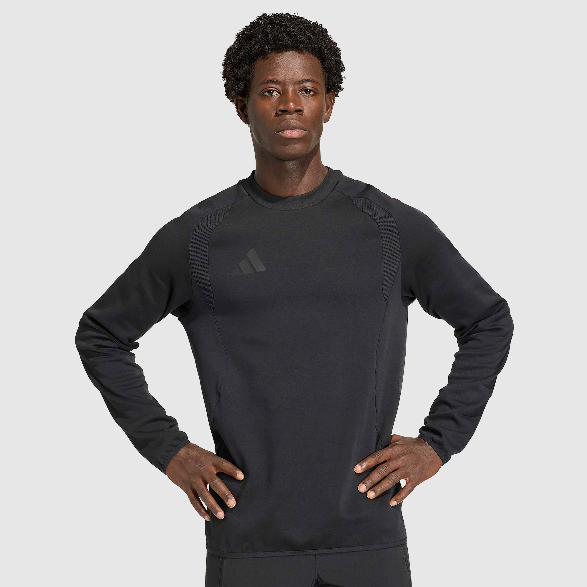 Adidas Tiro Travel Cotton Crew Sweatshirt Black