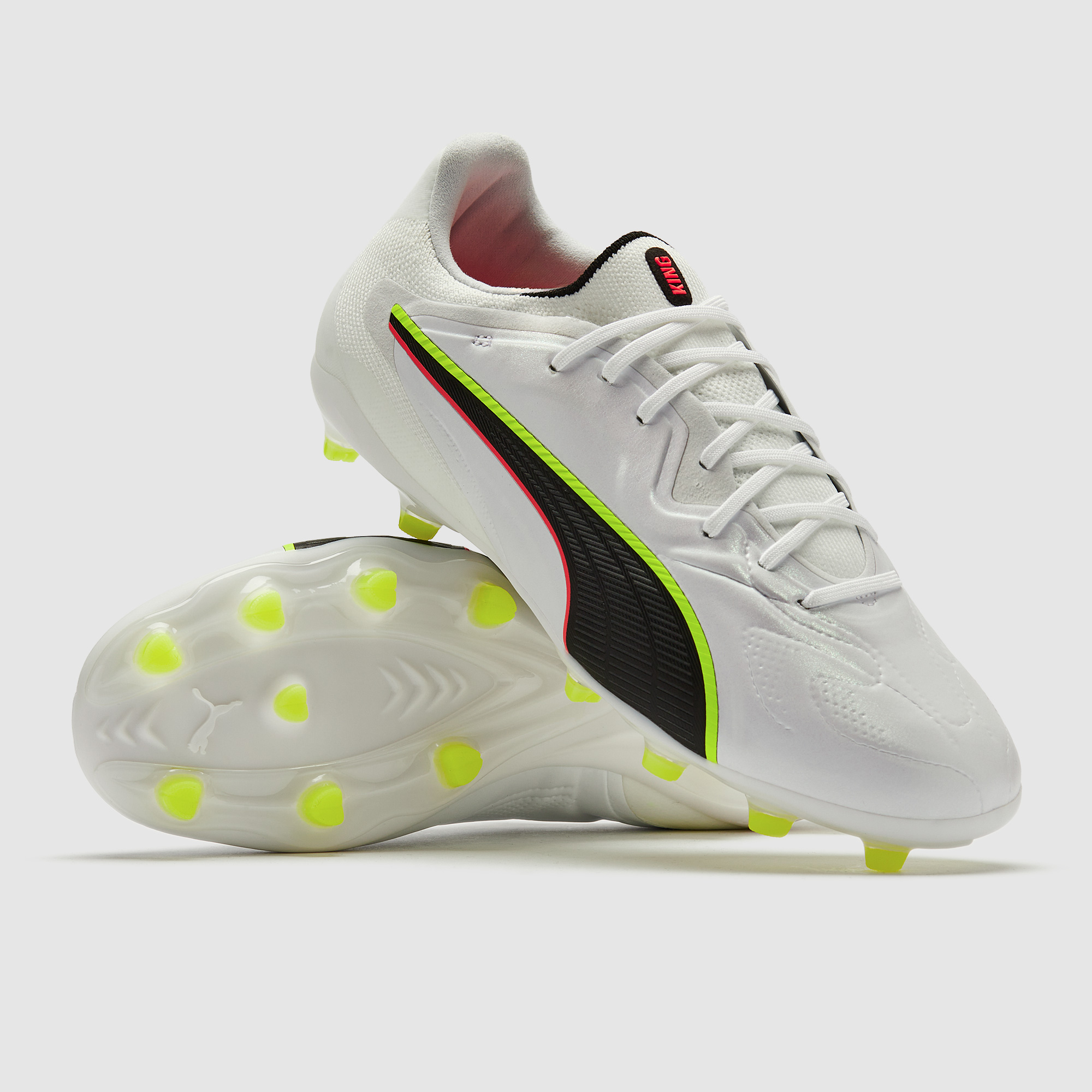Puma King 20 Pro Fg Ag Glowing Red Yellow Alert White