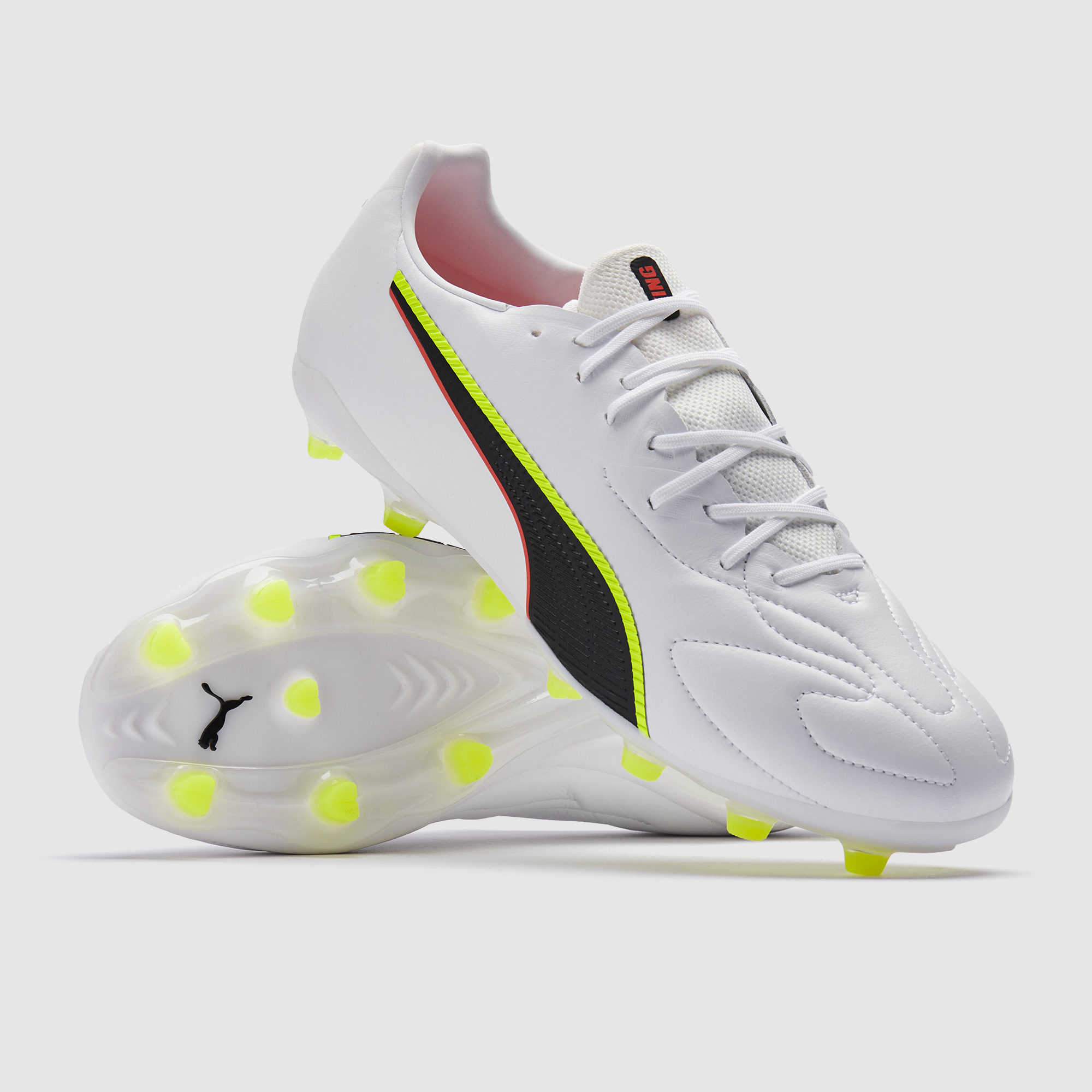 Puma King 20 Match Fg Ag Glowing Red Yellow Alert White