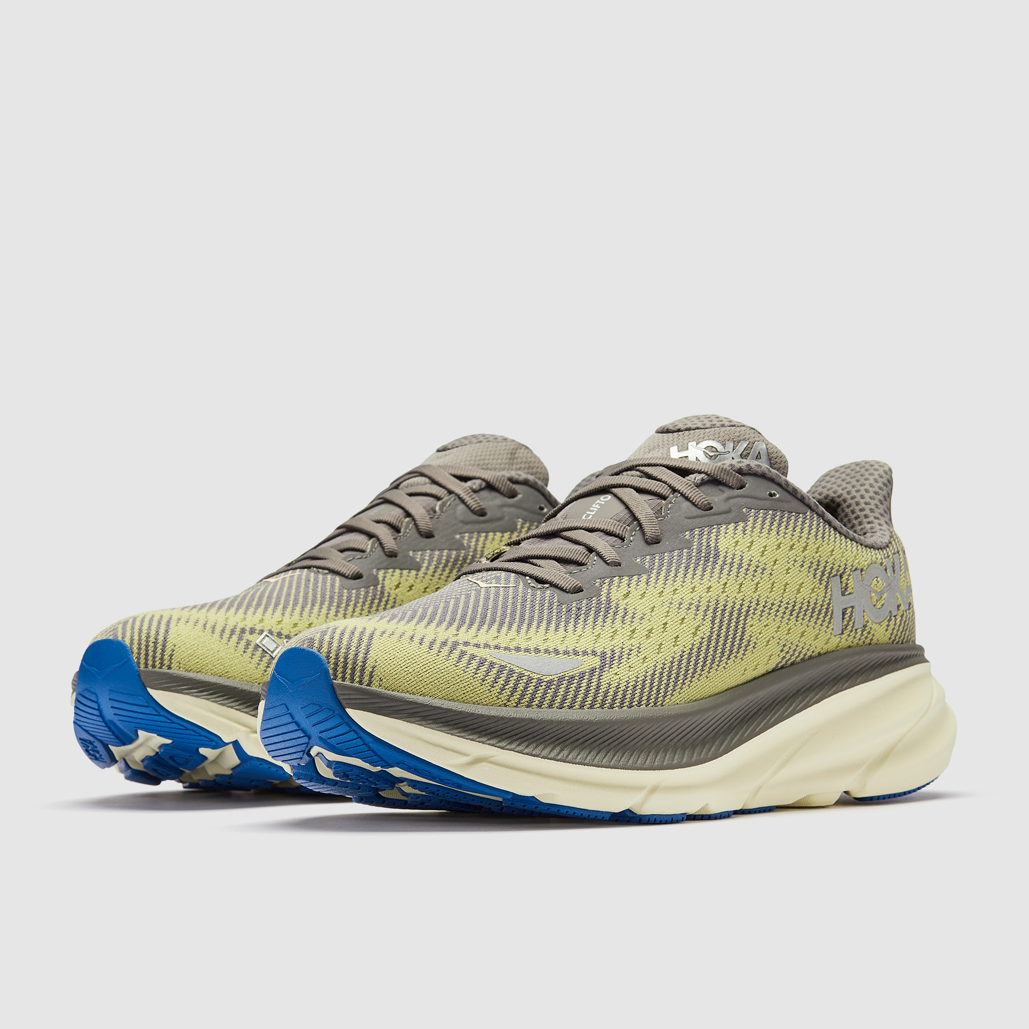 Hoka Clifton 9 Gore Tex Gravel Eggshell Yellow