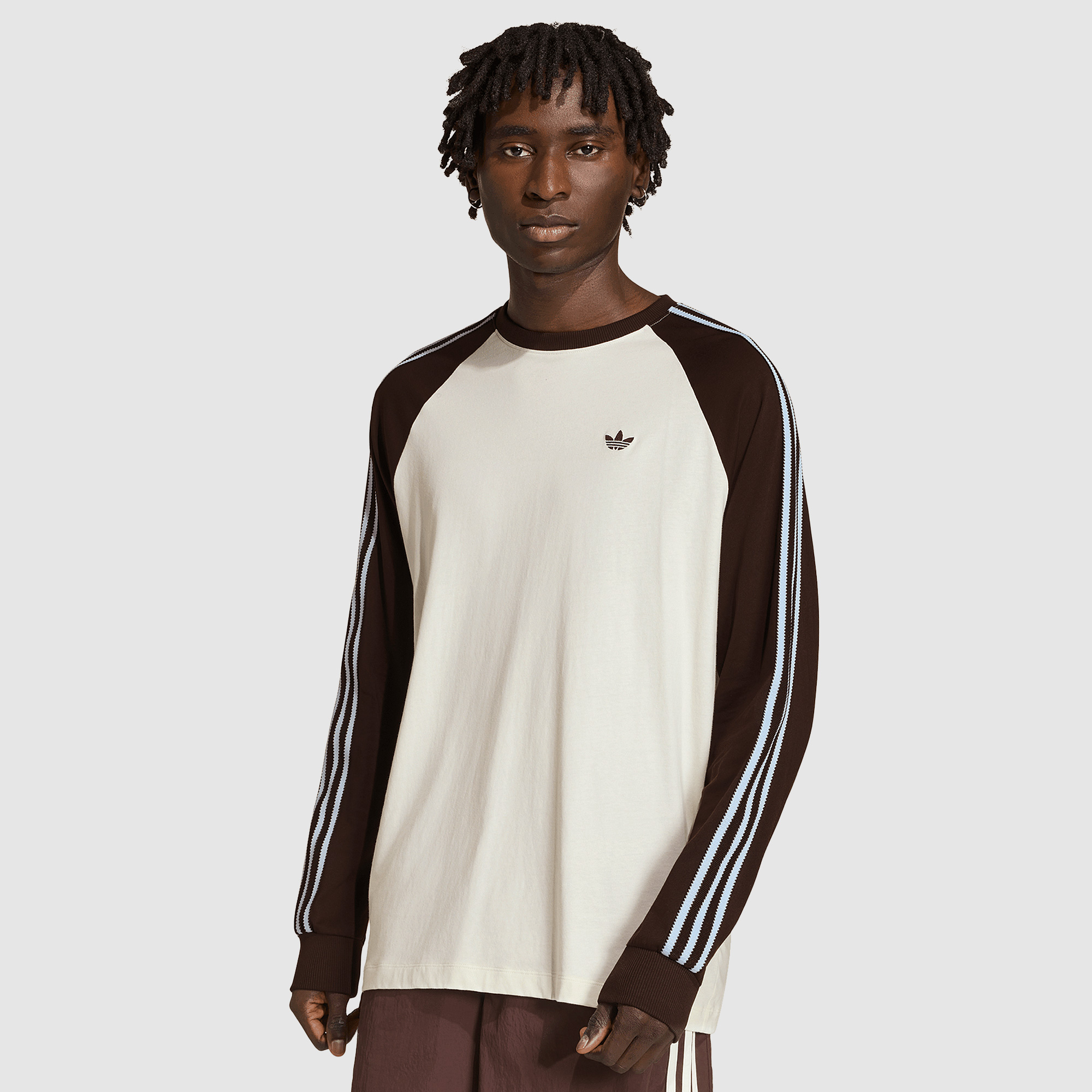 Adidas Originals Ls Cali T Shirt Off White Aurora Coffee Beige