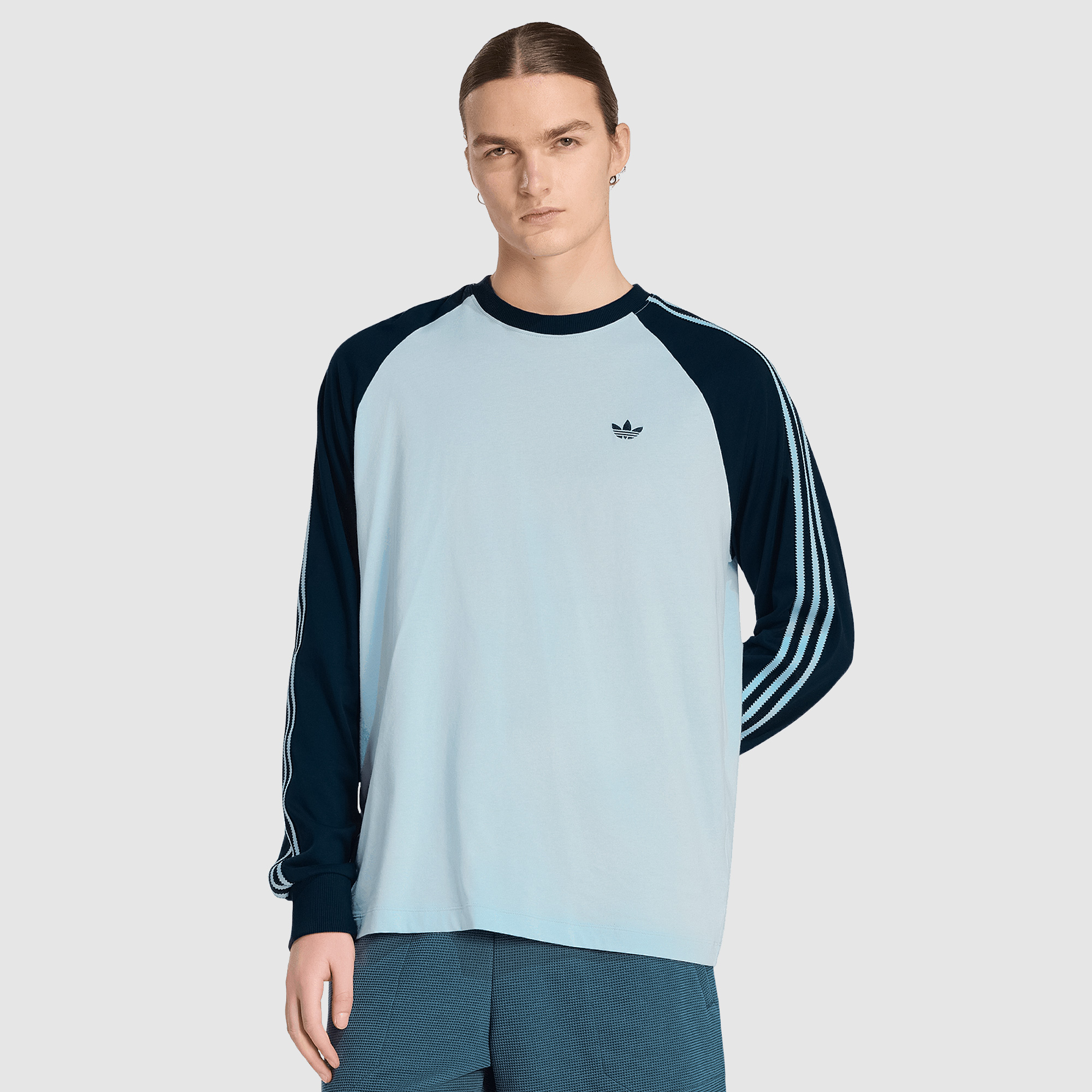 Adidas Originals Ls Cali T Shirt Crystal Sky Night Indigo Blue