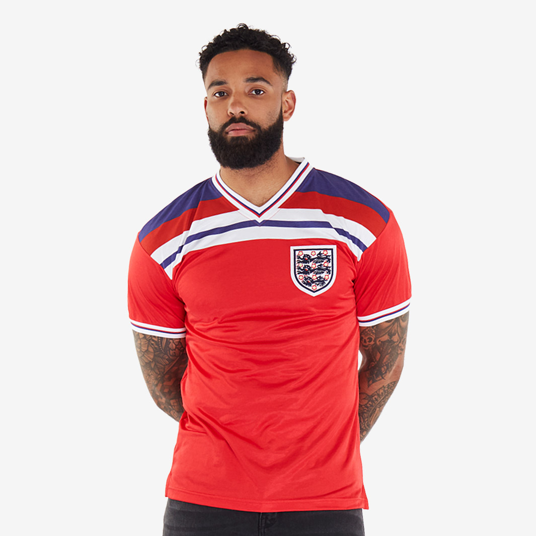 Score Draw Retro England Football 1982 World Cup Away Shirt Navy White Red Men's Extra Large