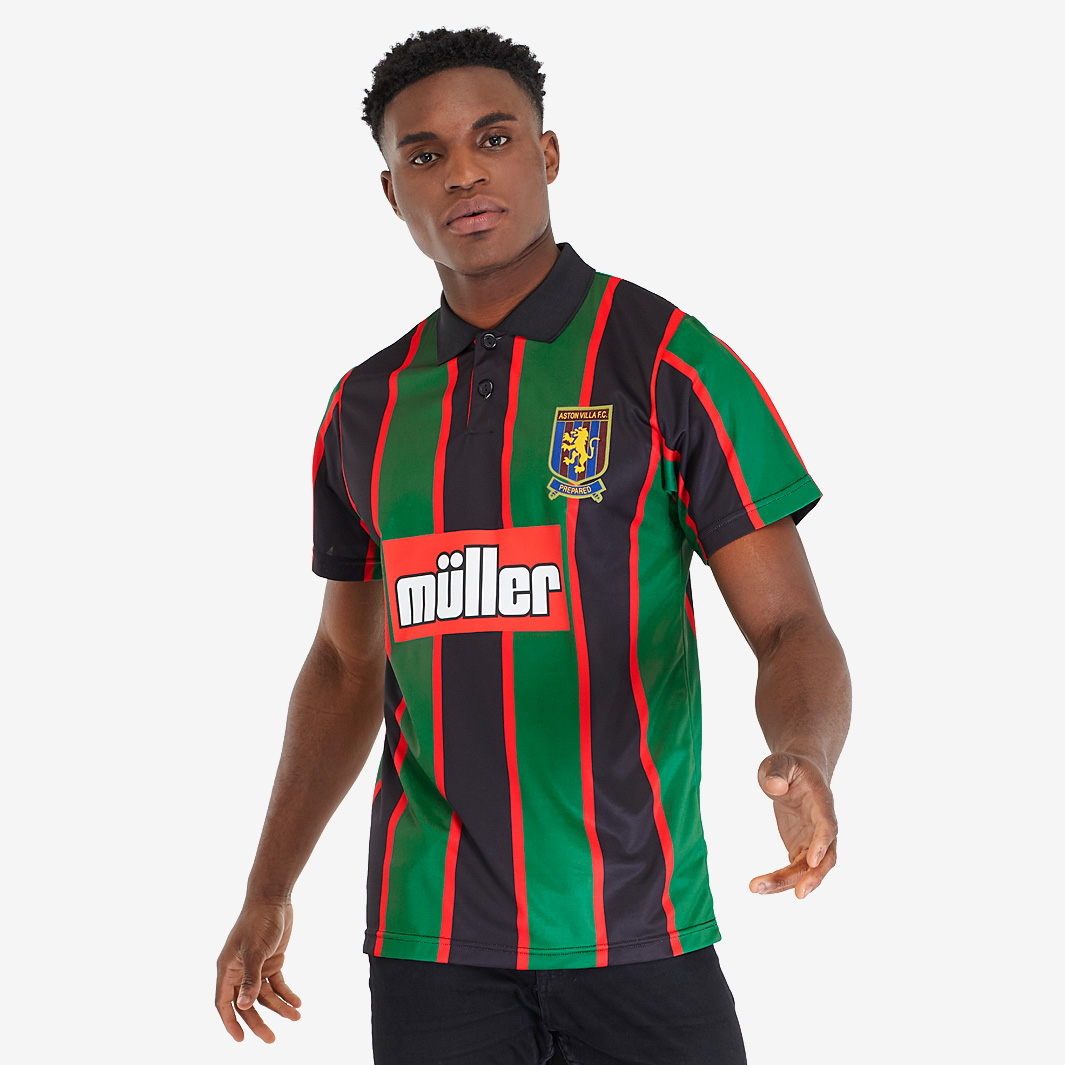 Score Draw Retro Aston Villa 1994 Away Shirt Green