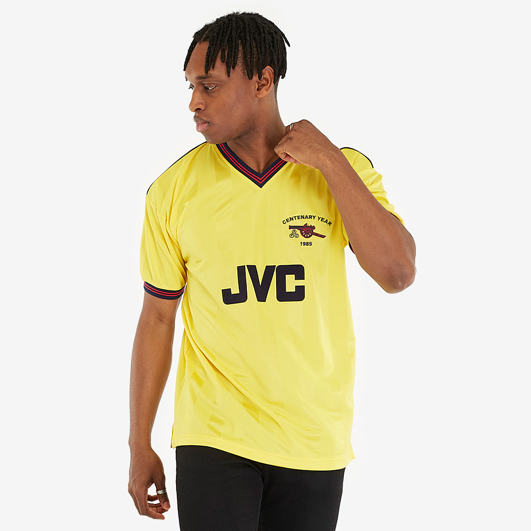 Score Draw Arsenal Retro 1985 Centenary Away Shirt Yellow