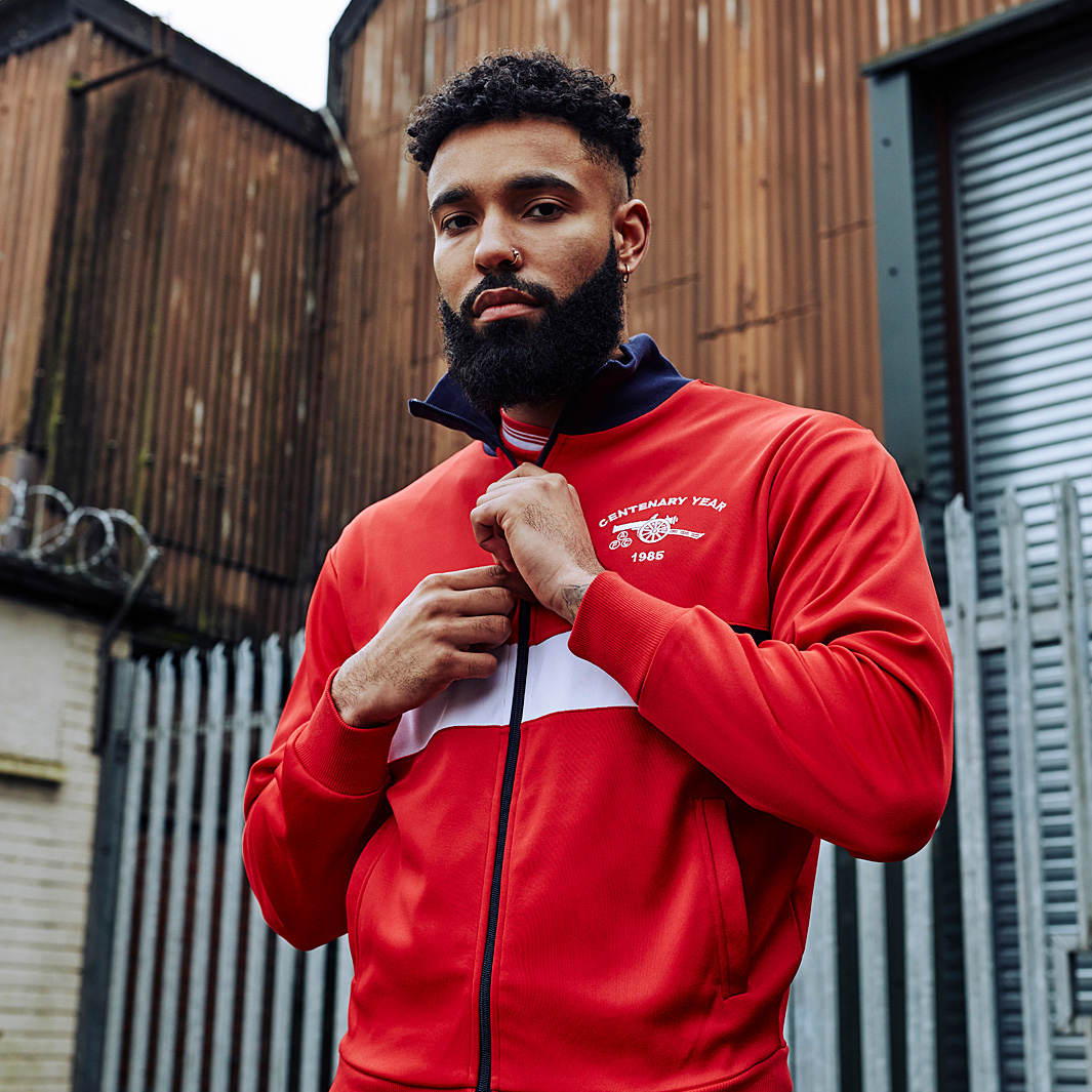 Score Draw Arsenal Retro 1985 Centenary Track Jacket Red