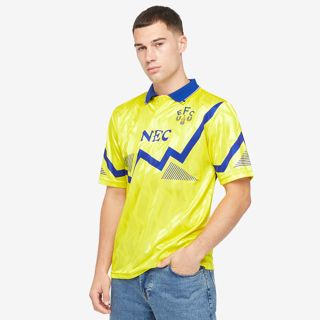Score Draw Everton 1990 Away Shirt Yellow