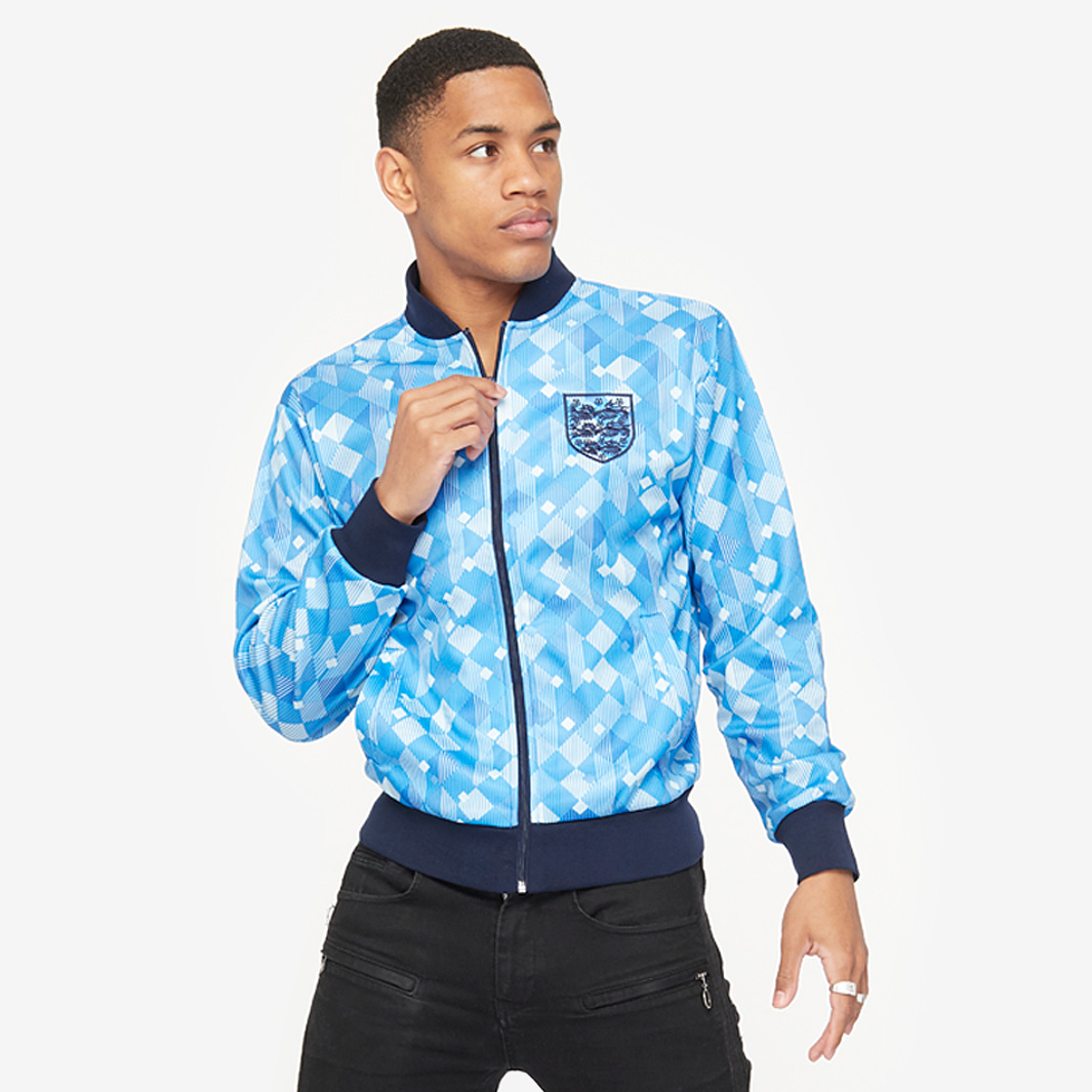 Score Draw Retro England 1990 Third Track Jacket Blue