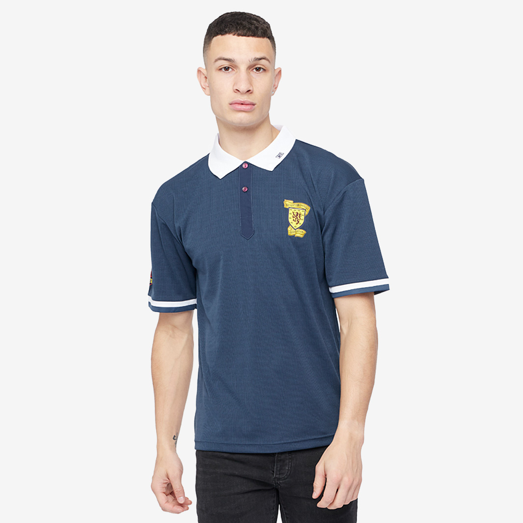 Score Draw Retro Scotland 1990 Home Shirt Blue