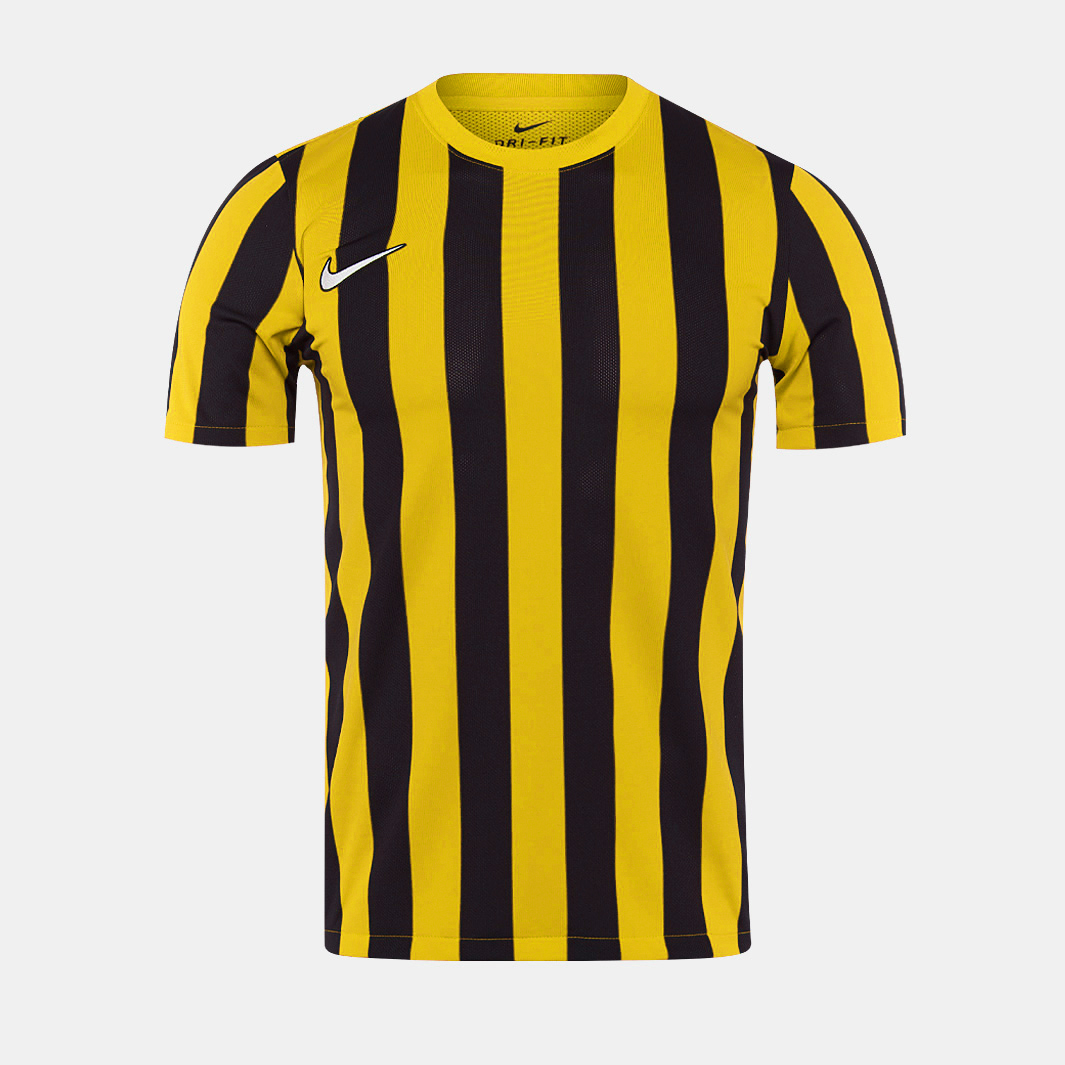 Nike Junior Striped Division Iv Ss Shirt Yellow