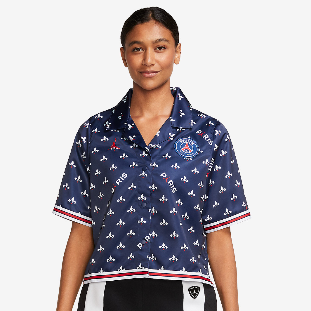 Jordan X Paris Saint Germain Womens Aop Ss Top Navy