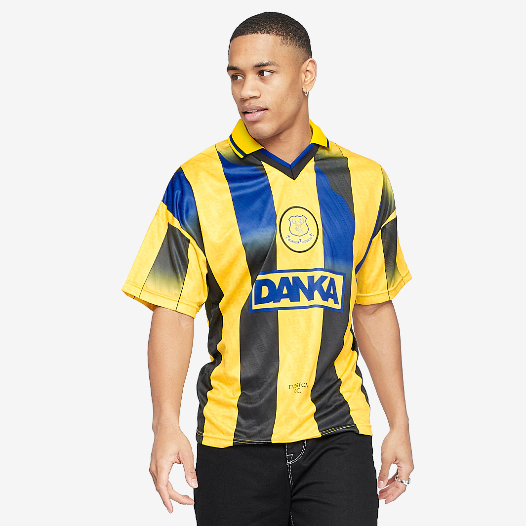 Score Draw Everton 1996 Away Shirt Yellow