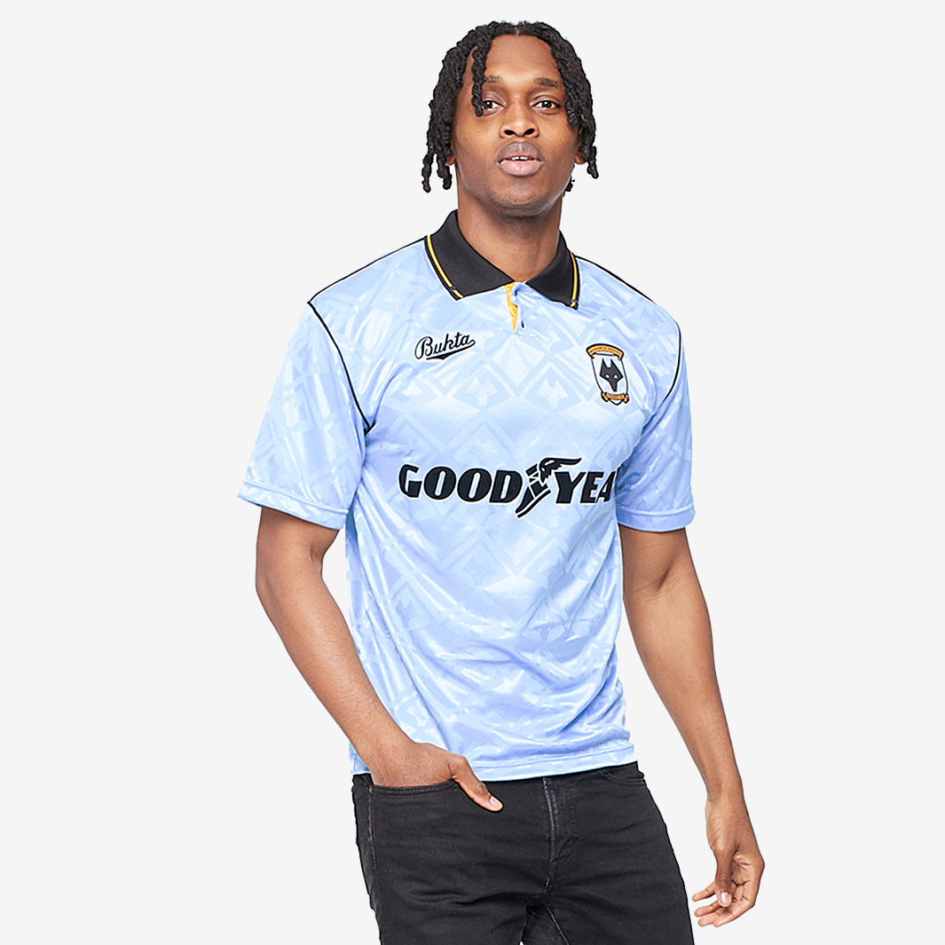 Score Draw Wolverhampton Wanderers 1992 Bukta Away Shirt Blue