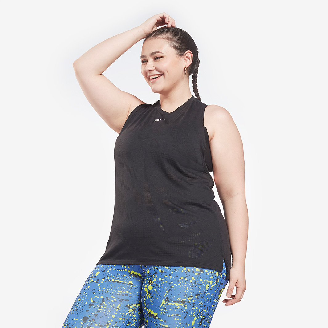 Reebok Womens Burnout Tank Plus Size Black