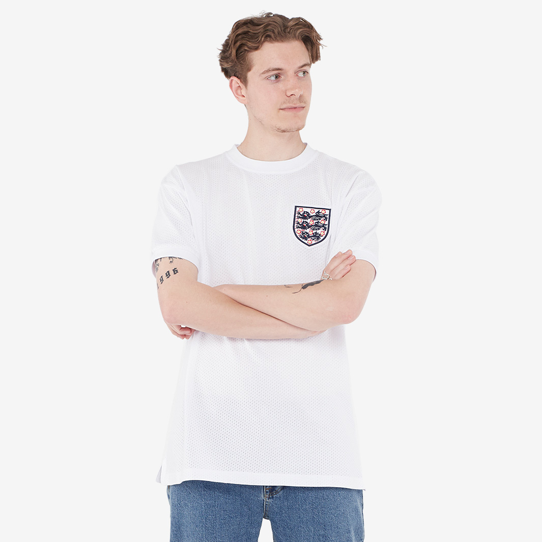 Score Draw Retro England 1970 Mexico World Cup Home Shirt White