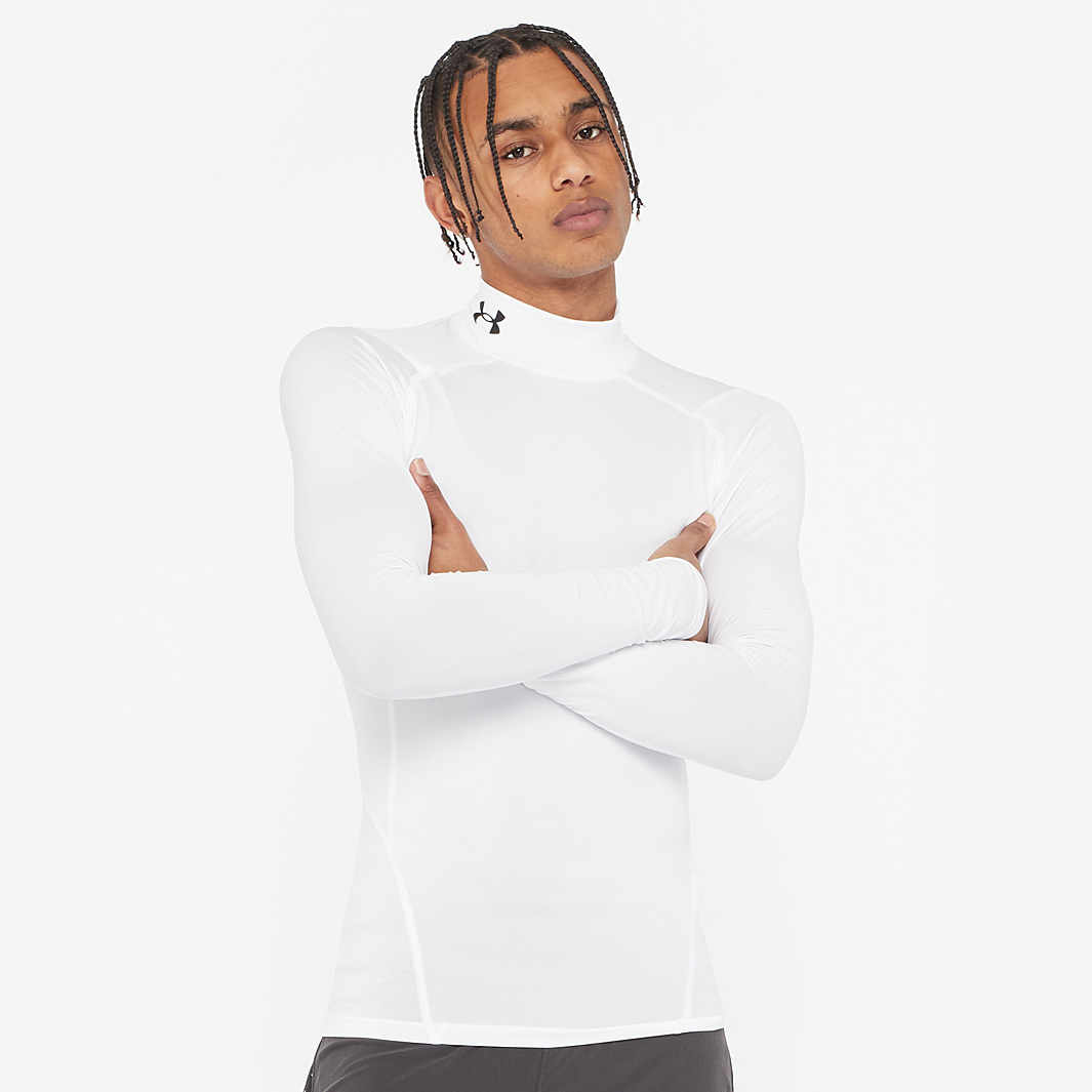 Under Armour Heat Gear Armour Comp Mock Ls White
