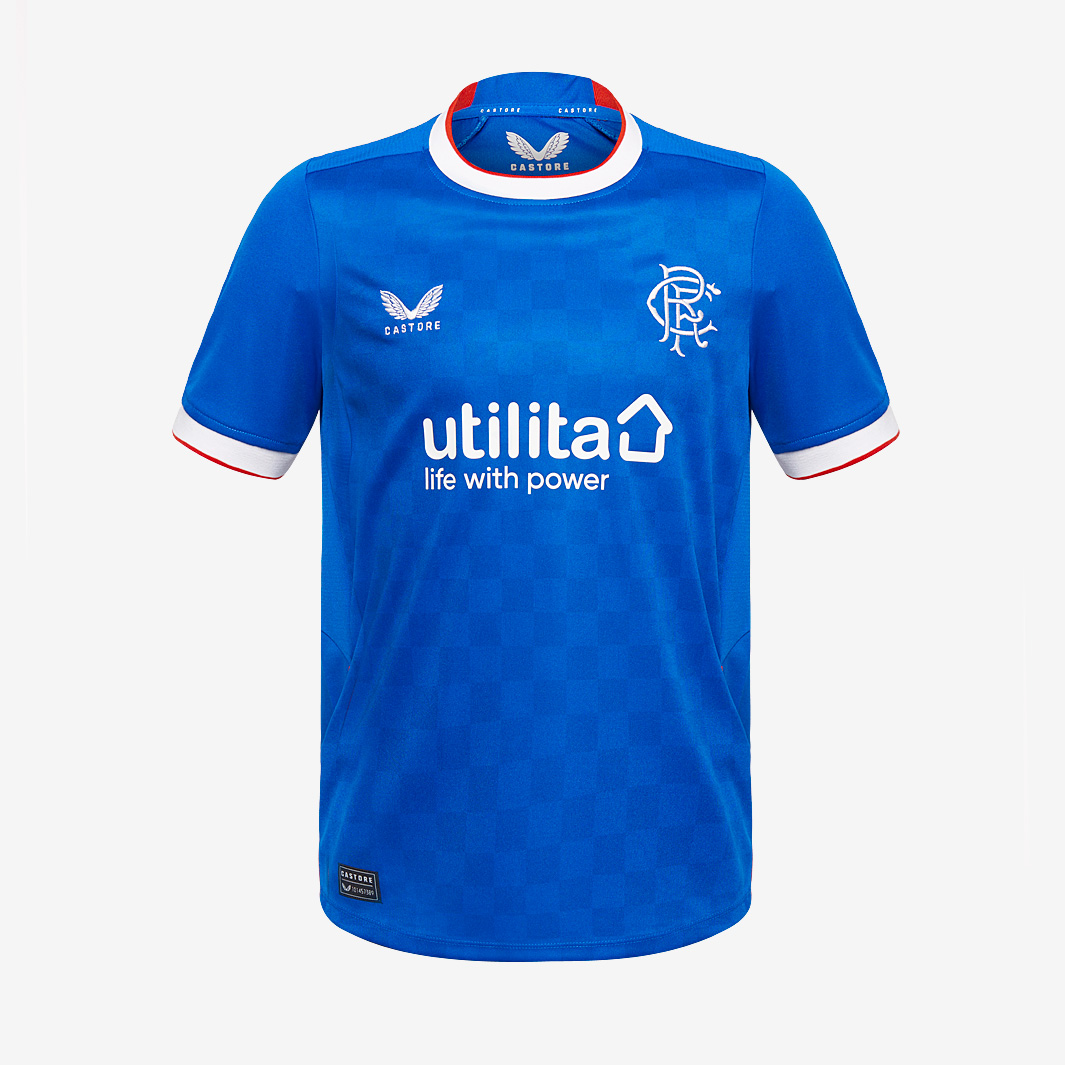 Castore Rangers 22 23 Kids Home Shirt Blue