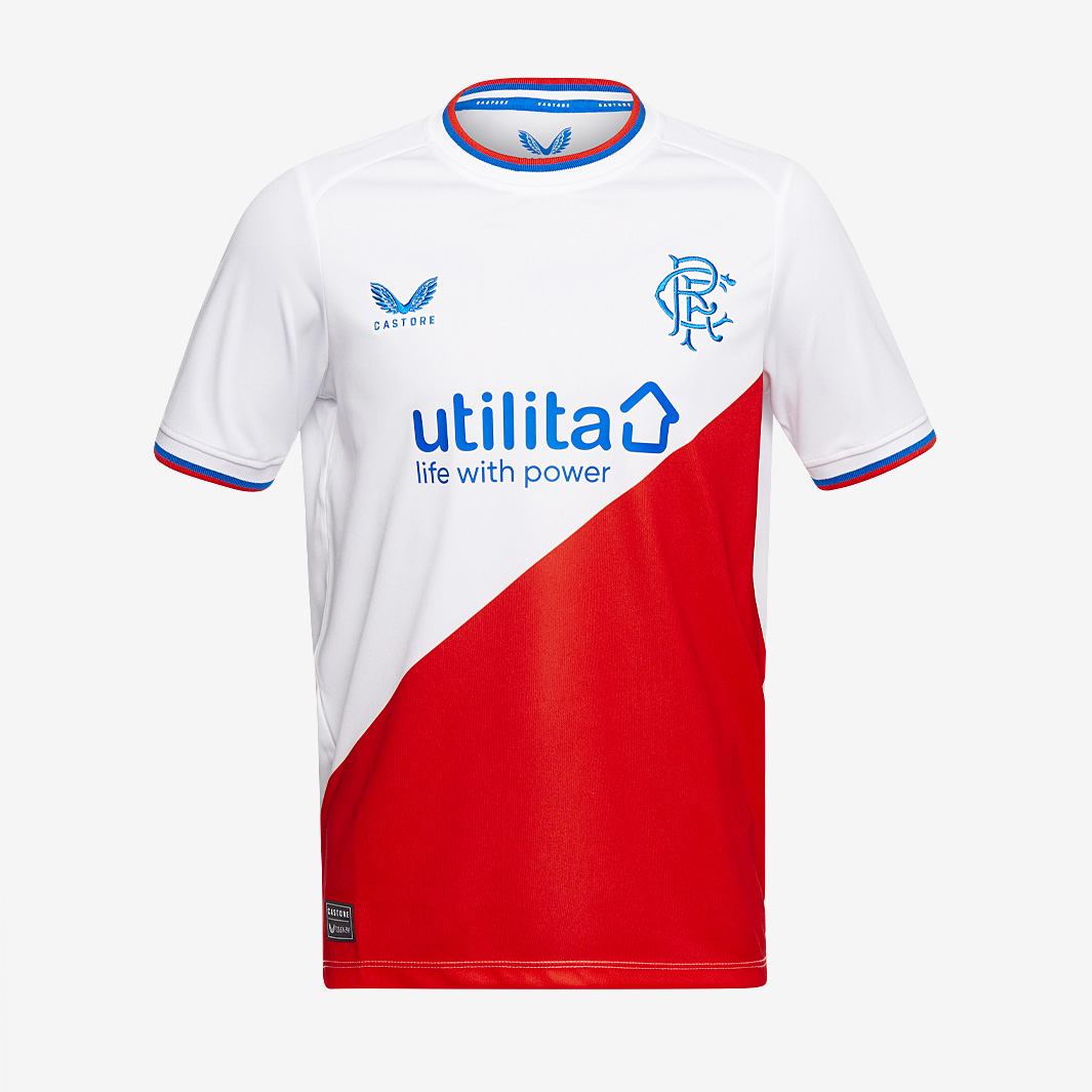 Castore Rangers 22 23 Kids Away Shirt White