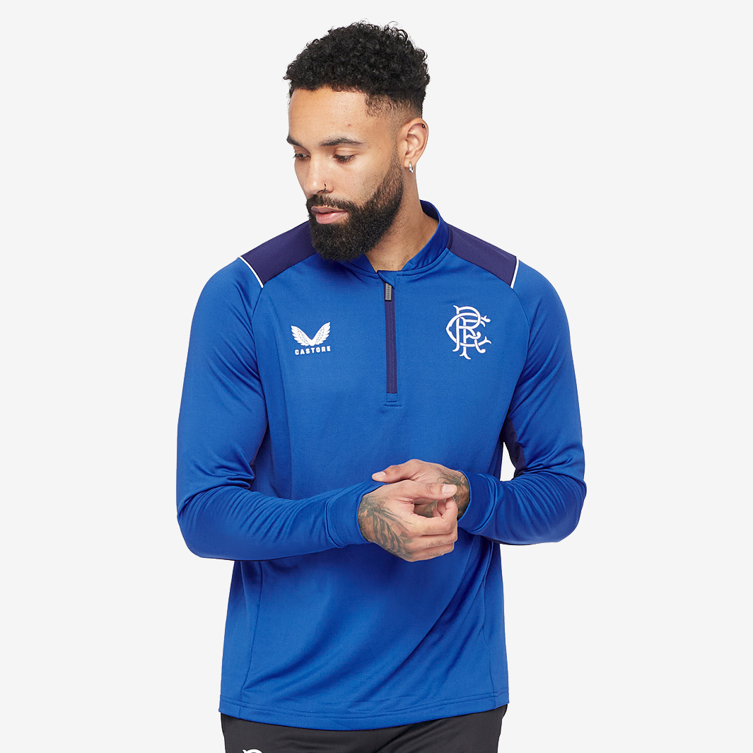 Castore Rangers 22 23 Players Midlayer Drill Top Blue