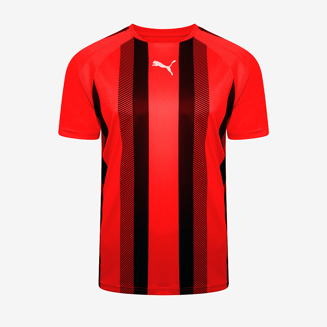 Puma Junior Teamliga Striped Ss Shirt Red