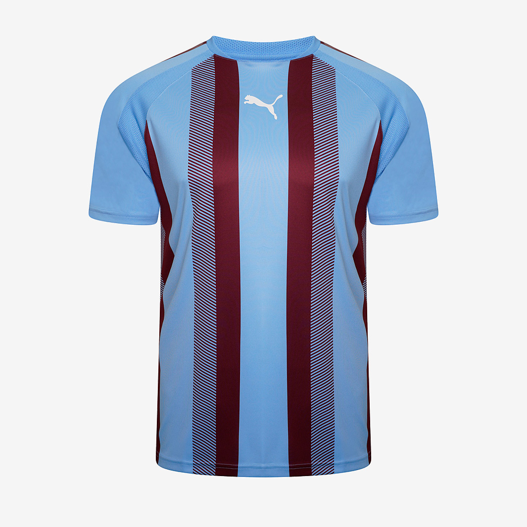 Puma Junior Teamliga Striped Ss Shirt Blue