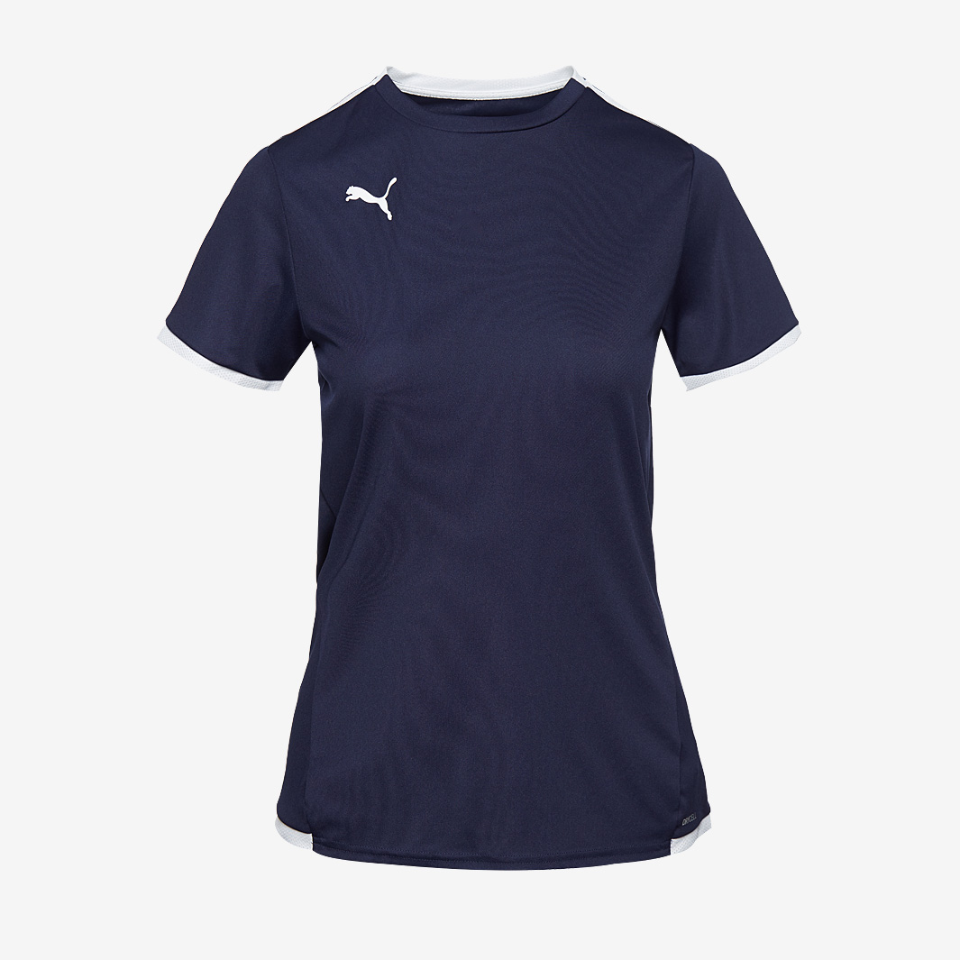 Puma Womens Teamliga Ss Shirt Navy