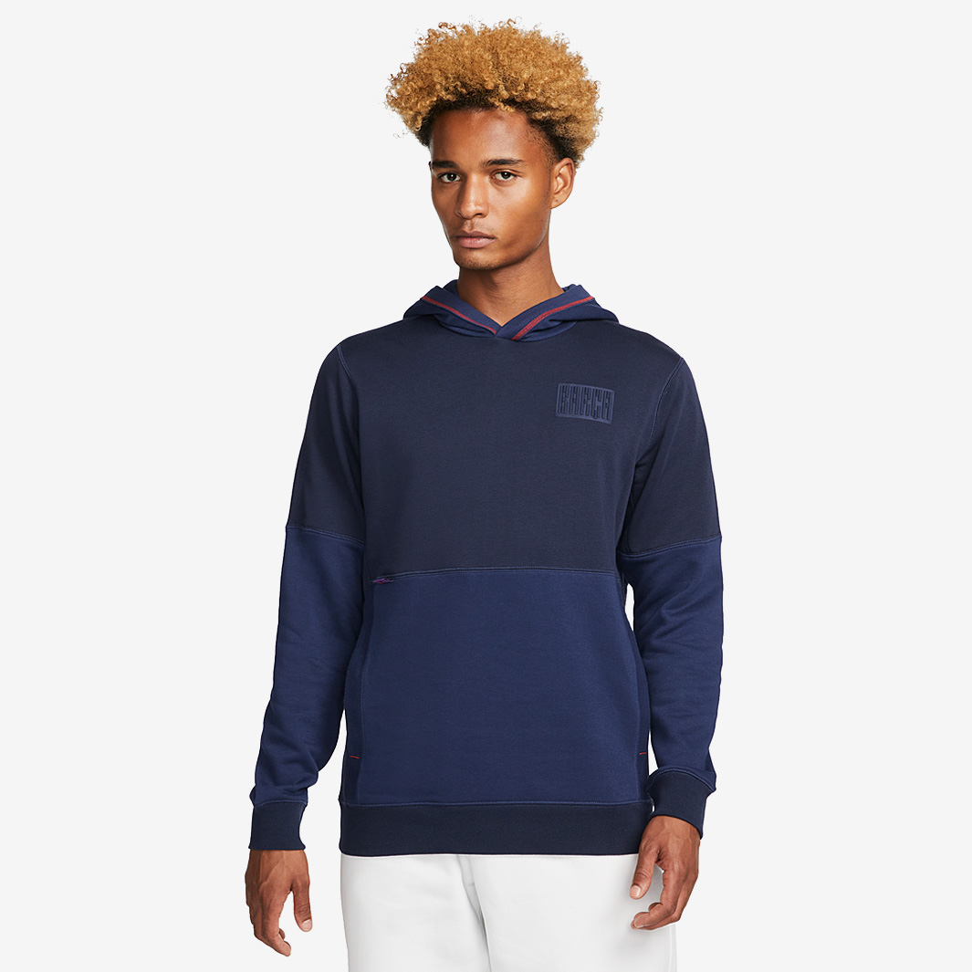 Nike Fc Barcelona 22 23 Travel Hoodie Blue