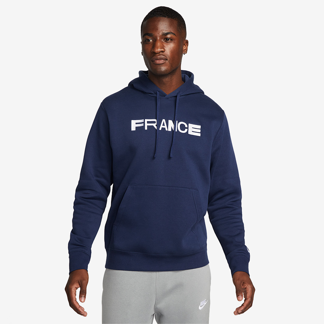 Nike France 2023 Nsw Club Ls Hoodie Blue