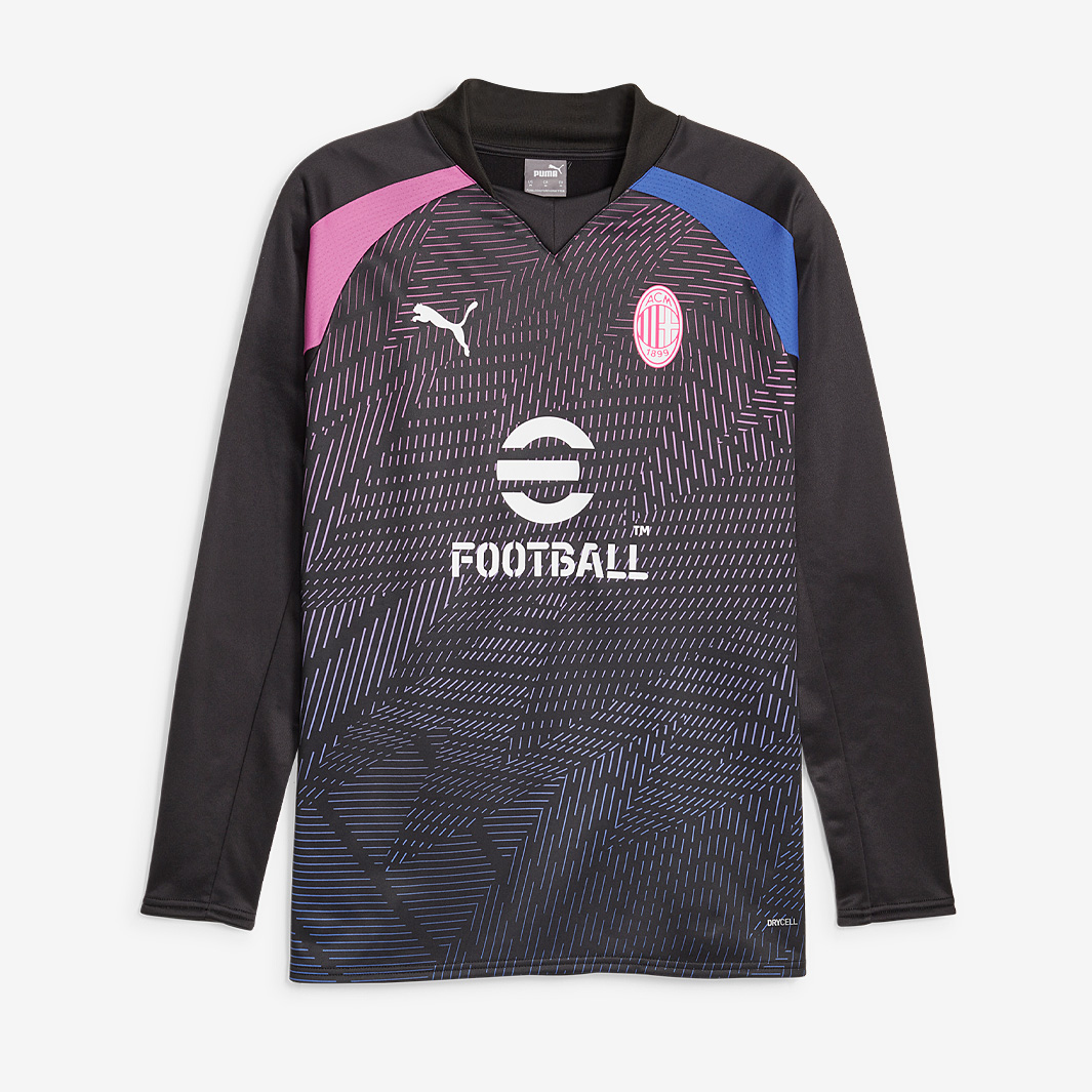 Puma Ac Milan 23 24 Ls Pre Match Sweat Top Black