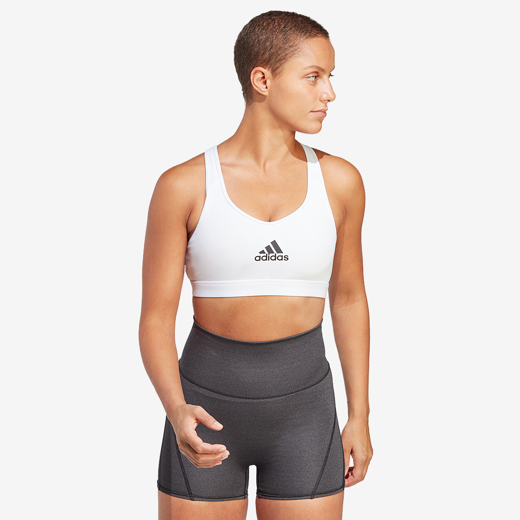 Adidas Womens Powerreact Train Medium Support Bra White