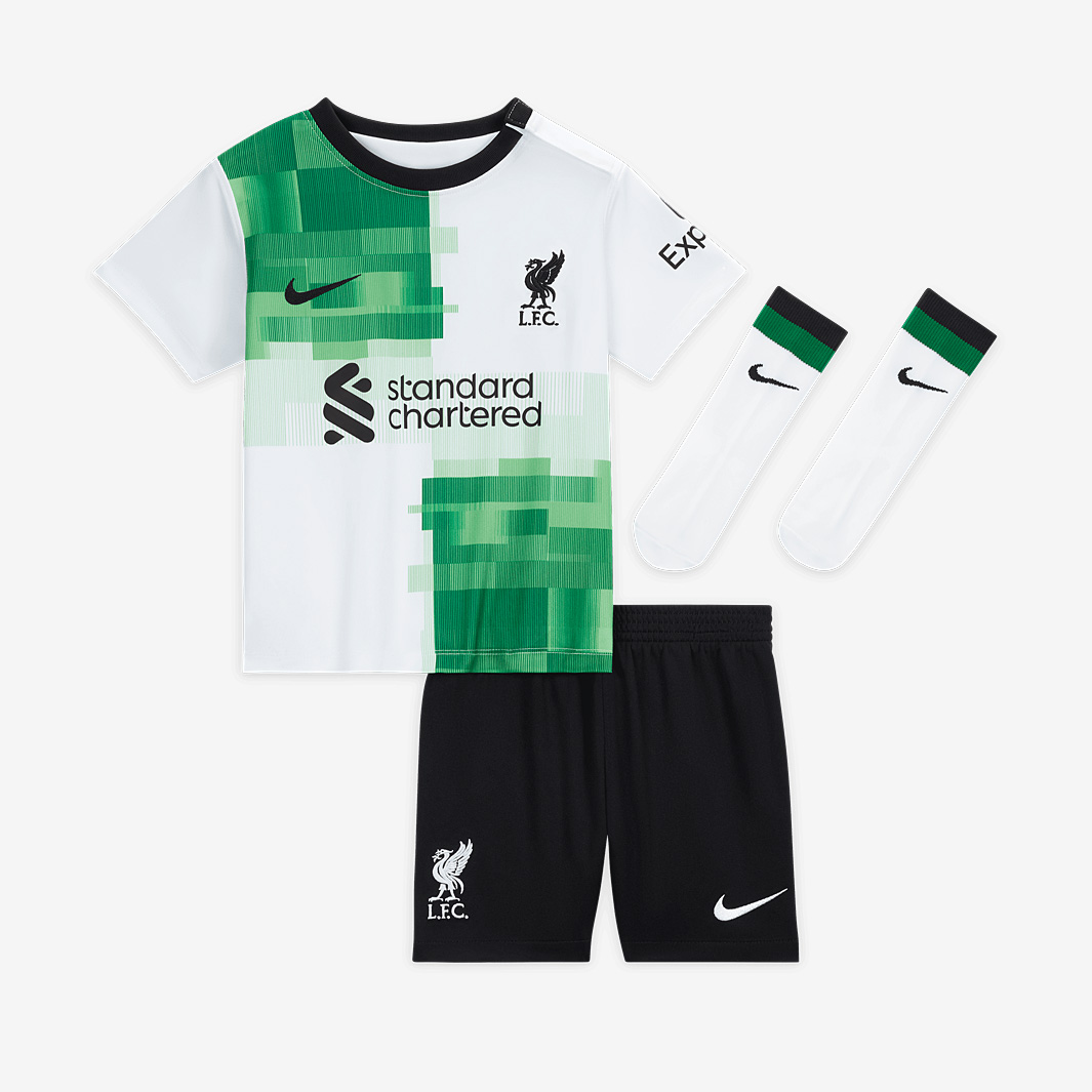 Nike Liverpool 23 24 Infants Dri Fit Away Kit White