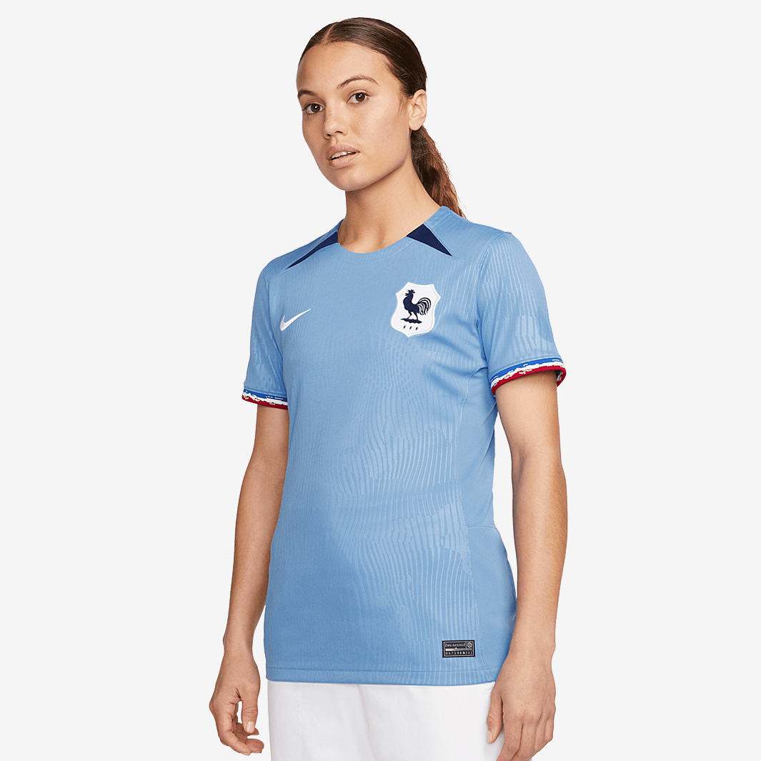 Nike Womens France 2023 Dri Fit Stadium Ss Home Shirt Blue