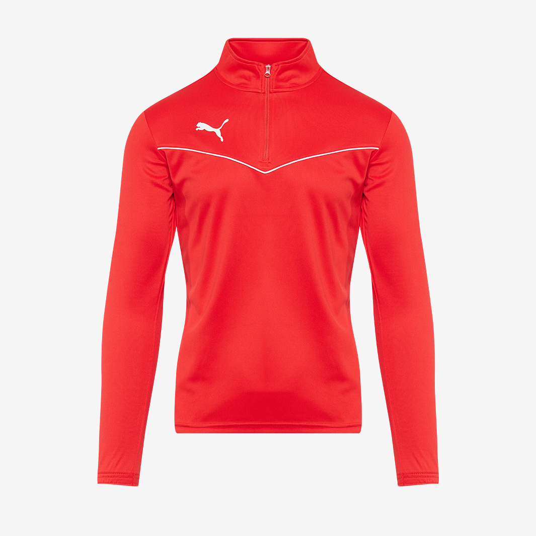 Puma Junior Teamrise 1 4 Zip Training Top Red