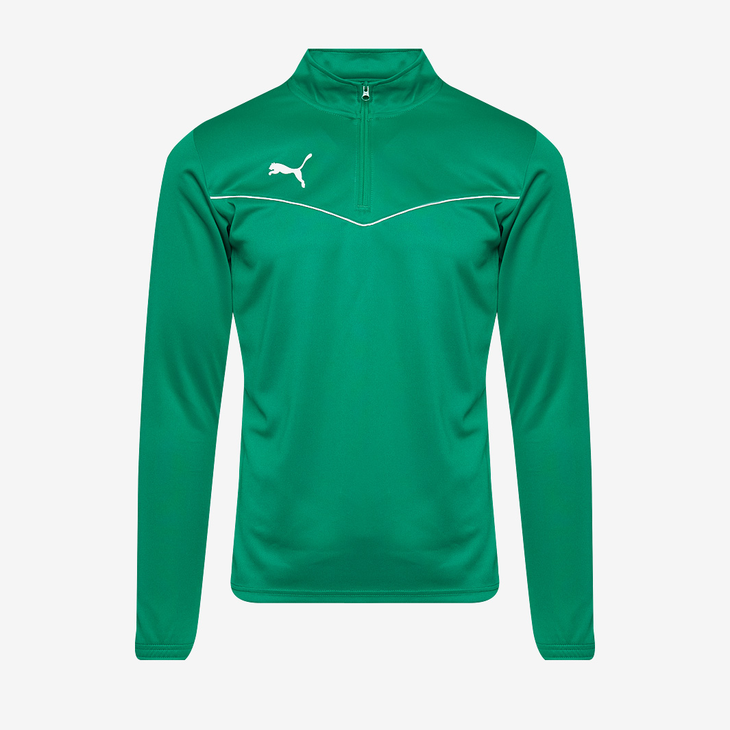 Puma Junior Teamrise 1 4 Zip Training Top Green