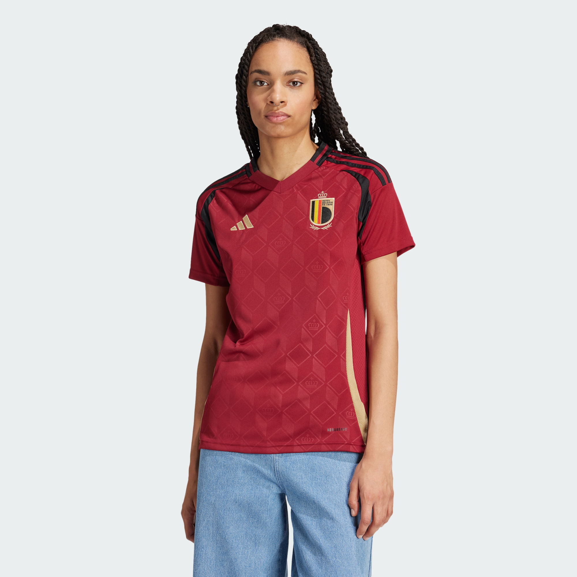 Adidas Belgium 2024 Womens Home Shirt Burgundy