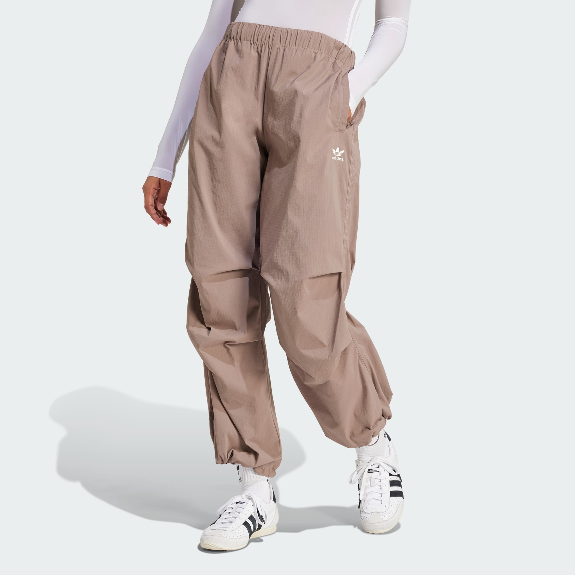 Adidas Originals Womens Essentials Ripstop Parachute Trousers Brown