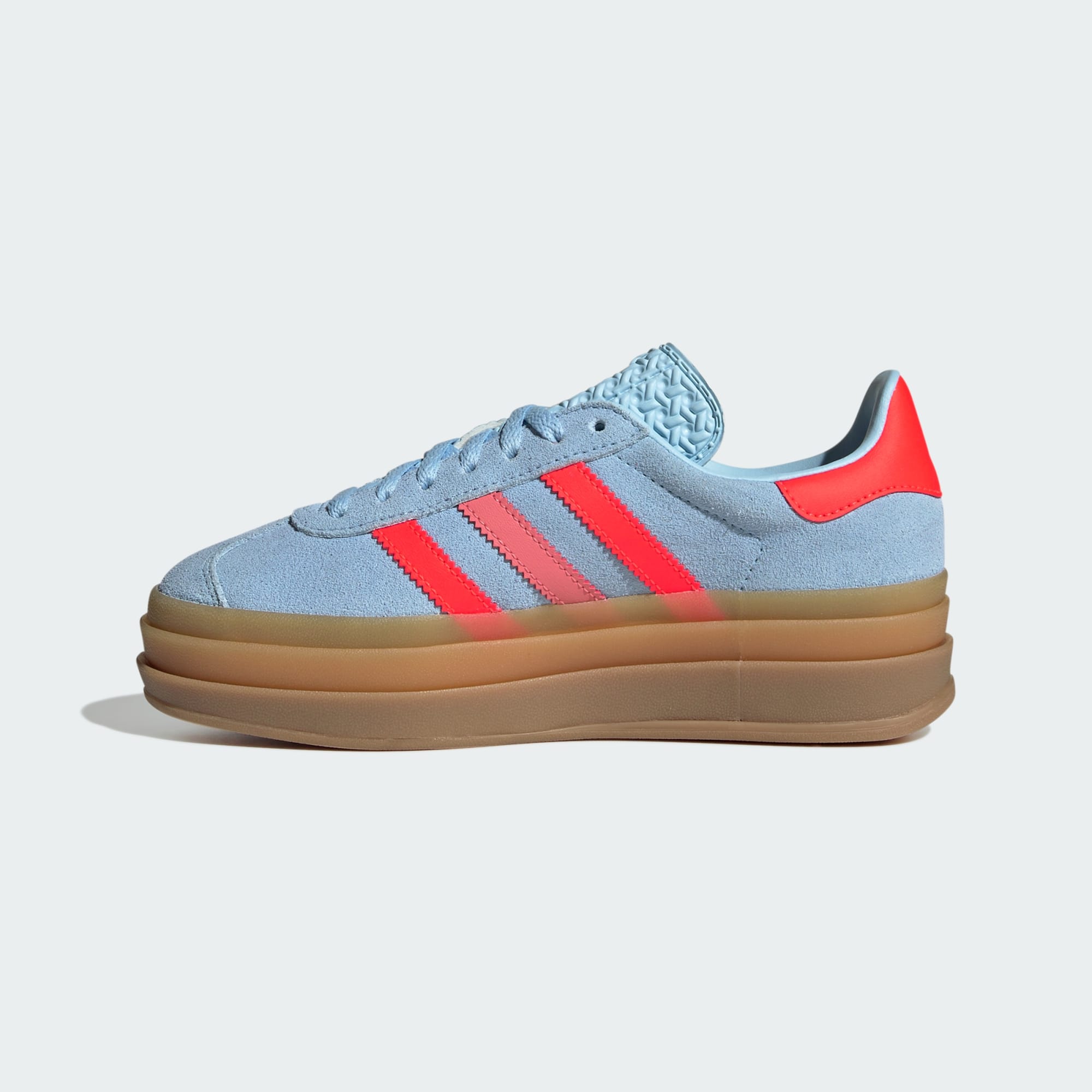 Adidas Originals Older Kids Gazelle Bold Gs Clear Sky Solar Red Gold Metallic Blue