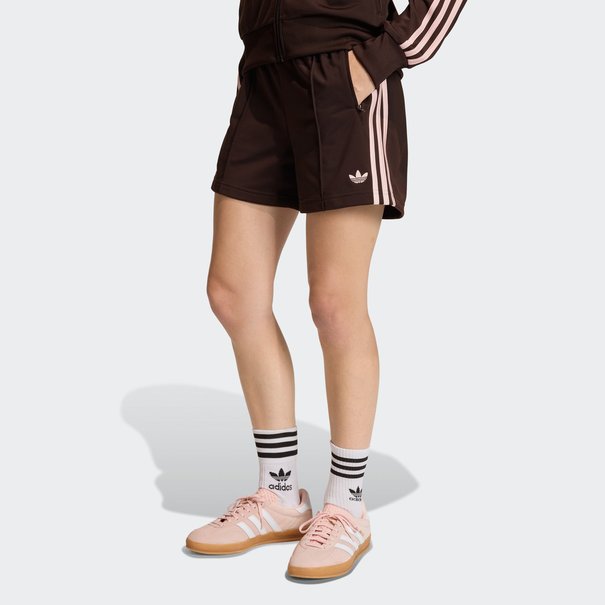Adidas Originals Women Firebird Classic Shorts Brown
