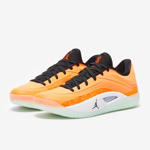 orange and white jordan shoes