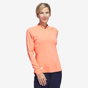 adidas Womens Long Sleeve Solid Quarter Zip Golf Mock | Pro:Direct Golf