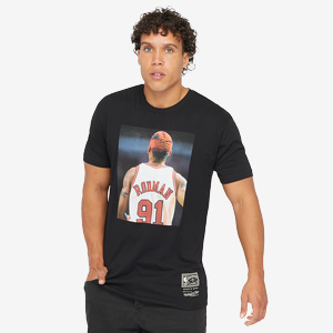 T-shirt Pour Homme Mitchell & Ness Scottie Pippen Red Chicago Bulls Hardwood Classics Name And Number Player T Shirt